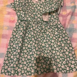 Zara White & Green Floral Toddler Dress